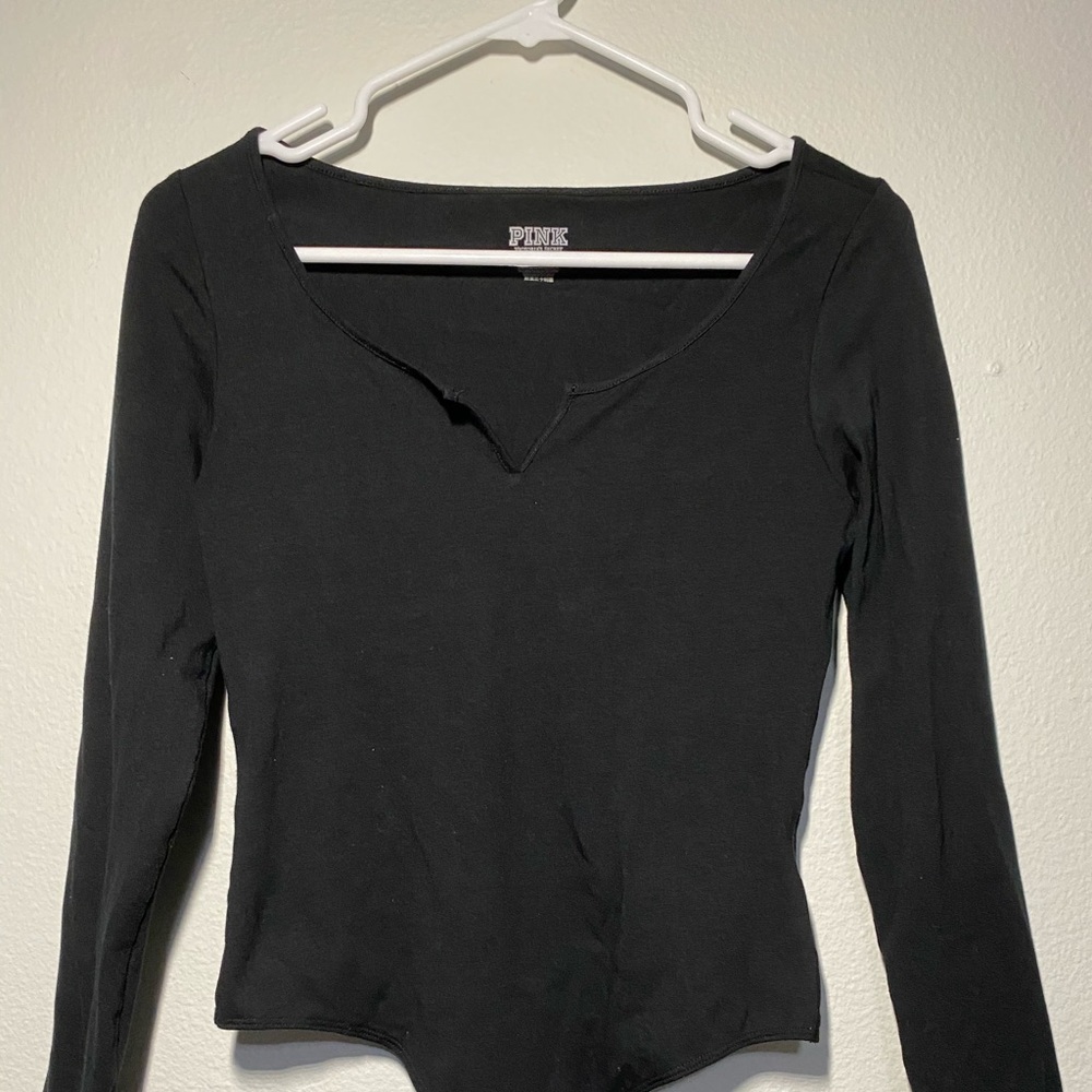 Pink long sleeve bodysuit